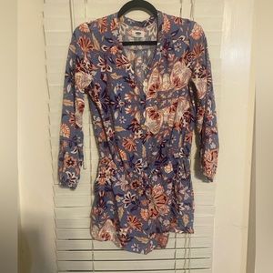 Old Navy Size Small Blue Long Sleeve Floral Romper